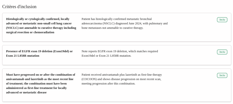 Illustration de l'analyse des critères